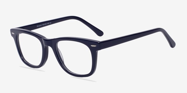 Blizzard Bleu marine AcétateMontures de lunettes de vue d'EyeBuyDirect, Vue d'Angle