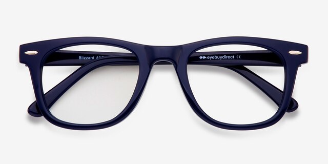 Blizzard Bleu marine AcétateMontures de lunettes de vue d'EyeBuyDirect, Vue Rapprochée