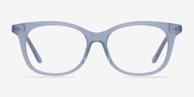 Brittany Clear Blue AcetateEyeglass Frames from EyeBuyDirect, Front View
