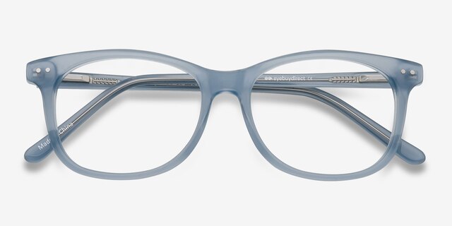 Brittany Clear Blue AcetateEyeglass Frames from EyeBuyDirect, Closed View