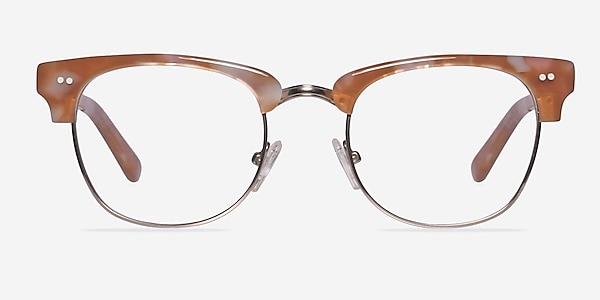 Concorde Brown/Silver Acetate-metal Montures de lunettes de vue