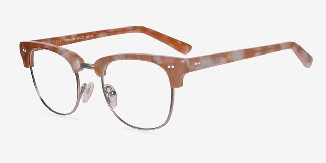 Concorde Brown & Silver Acetate-metalMontures de lunettes de vue d'EyeBuyDirect, Vue d'Angle
