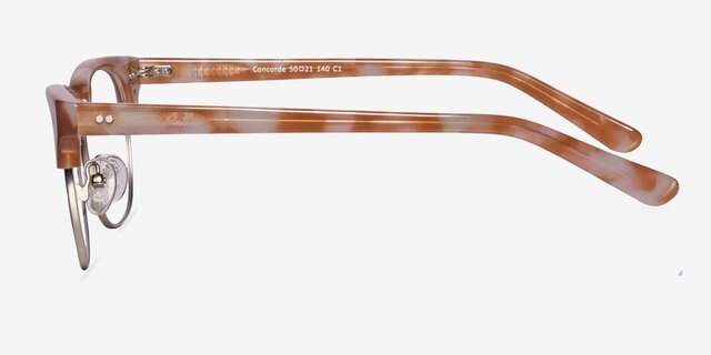 Concorde Brown & Silver Acetate-metalMontures de lunettes de vue d'EyeBuyDirect, Vue de Côté