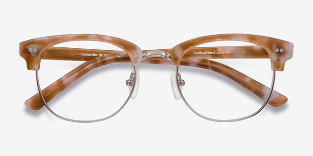 Concorde Brown & Silver Acetate-metalMontures de lunettes de vue d'EyeBuyDirect, Vue Rapprochée