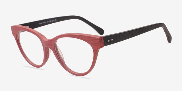 Jane Birkin Berry Red AcetateEyeglass Frames from EyeBuyDirect, Angle View