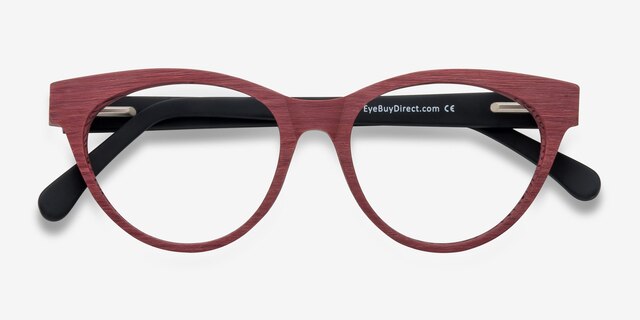 Jane Birkin Berry Red AcetateEyeglass Frames from EyeBuyDirect, Closed View