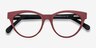 Jane Birkin Berry Red AcetateEyeglass Frames from EyeBuyDirect, Closed View
