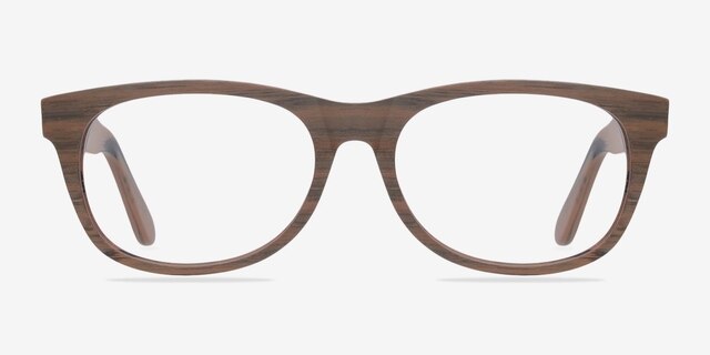 Panama Brown & Striped AcetateEyeglass Frames from EyeBuyDirect, Front View