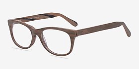 Panama Brown/Striped Acétate Montures de lunettes de vue d'EyeBuyDirect, Vue d'Angle