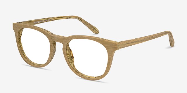 Providence Yellow Wood-textureEyeglass Frames from EyeBuyDirect, Angle View