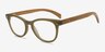 Sahara Vert Mat AcétateMontures de lunettes de vue d'EyeBuyDirect, Vue d'Angle