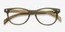 Sahara Vert Mat AcétateMontures de lunettes de vue d'EyeBuyDirect, Vue Rapprochée