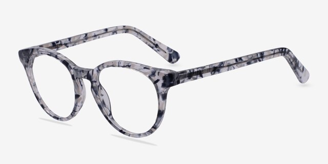 Stanford Blue & Floral AcetateEyeglass Frames from EyeBuyDirect, Angle View