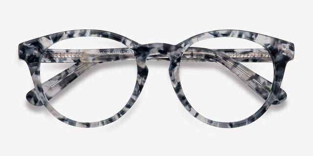 Stanford Blue & Floral AcetateEyeglass Frames from EyeBuyDirect, Closed View
