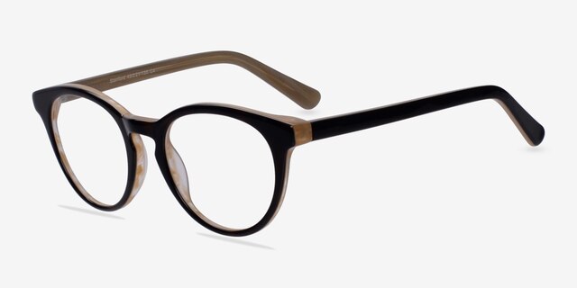 Stanford Brun AcétateMontures de lunettes de vue d'EyeBuyDirect, Vue d'Angle
