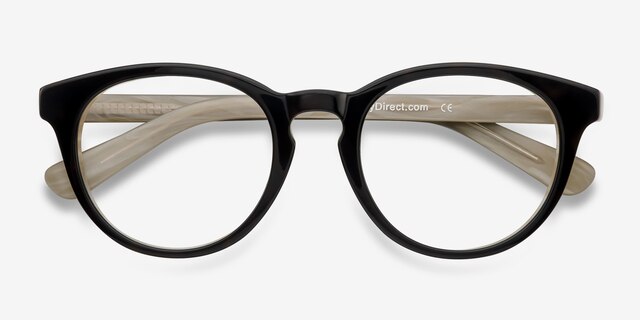 Stanford Brun AcétateMontures de lunettes de vue d'EyeBuyDirect, Vue Rapprochée
