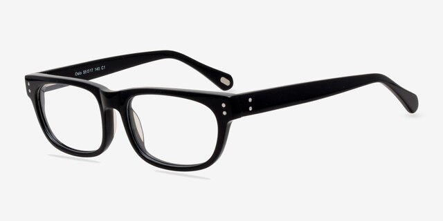 Oslo Shiny Black AcetateEyeglass Frames from EyeBuyDirect, Angle View