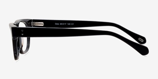 Oslo Shiny Black AcetateEyeglass Frames from EyeBuyDirect, Side View