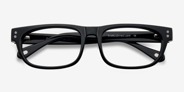 Oslo Shiny Black AcetateEyeglass Frames from EyeBuyDirect, Closed View