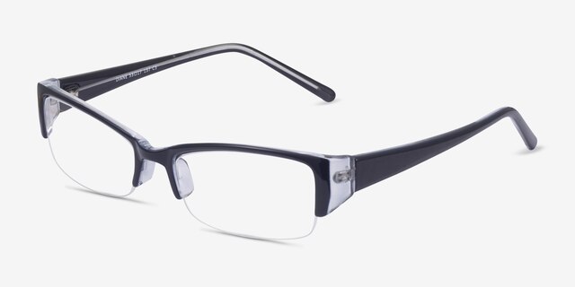 Diane Navy PlasticEyeglass Frames from EyeBuyDirect, Angle View