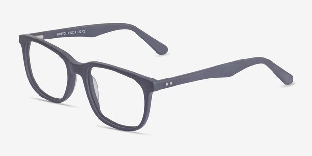 Bristol Matte Navy AcetateEyeglass Frames from EyeBuyDirect, Angle View