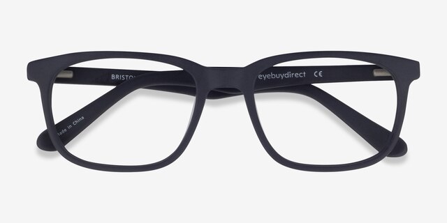 Bristol Matte Navy AcetateEyeglass Frames from EyeBuyDirect, Closed View