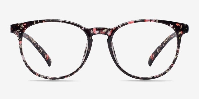 Chilling Red & Floral PlasticEyeglass Frames from EyeBuyDirect, Front View