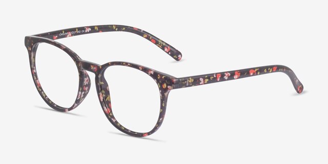 Chilling Red & Floral PlasticEyeglass Frames from EyeBuyDirect, Angle View