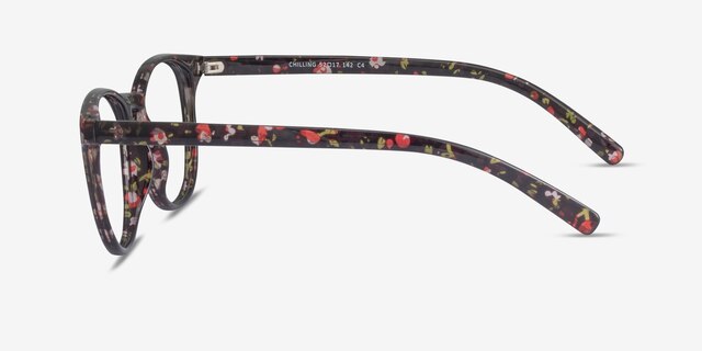 Chilling Red & Floral PlasticEyeglass Frames from EyeBuyDirect, Side View