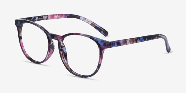 Chilling Pink & Floral PlasticEyeglass Frames from EyeBuyDirect, Angle View