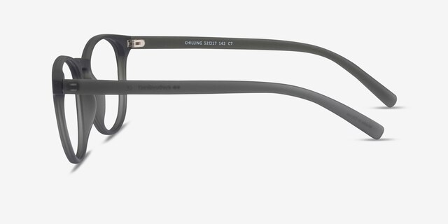 Chilling Matte Gray PlastiqueMontures de lunettes de vue d'EyeBuyDirect, Vue de Côté