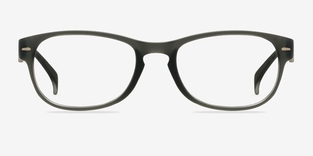 Echo Matte Gray PlasticEyeglass Frames from EyeBuyDirect, Front View