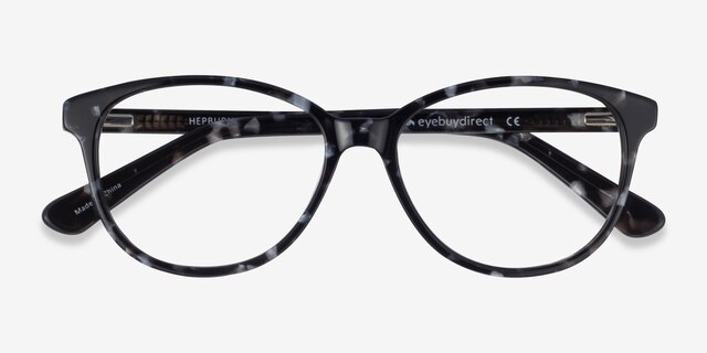 Hepburn Gray & Floral AcétateMontures de lunettes de vue d'EyeBuyDirect, Vue Rapprochée