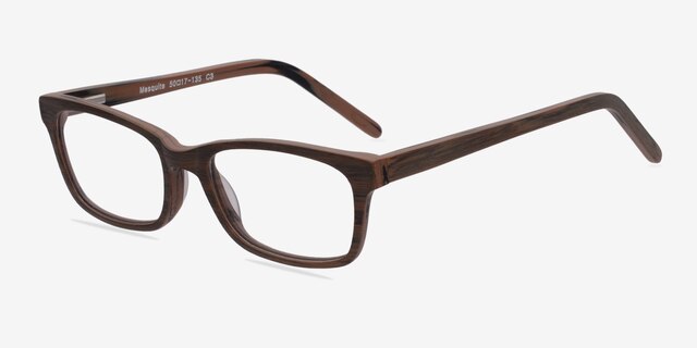 Mesquite Brown Wood-textureEyeglass Frames from EyeBuyDirect, Angle View