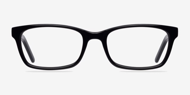 Mesquite Noir AcétateMontures de lunettes de vue d'EyeBuyDirect, Vue de Face