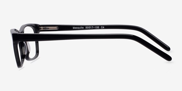Mesquite Noir AcétateMontures de lunettes de vue d'EyeBuyDirect, Vue de Côté