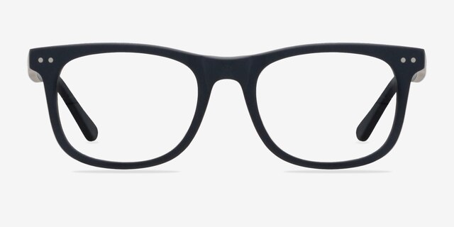 Montreal Matte Navy AcétateMontures de lunettes de vue d'EyeBuyDirect, Vue de Face