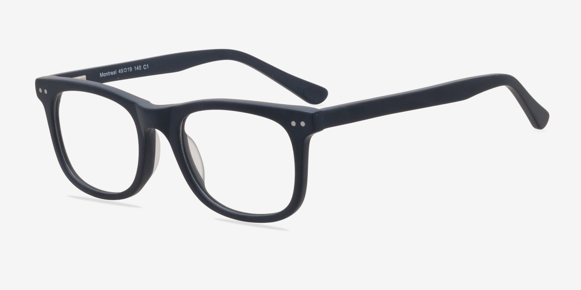 Montreal Rectangle Matte Navy Full Rim Eyeglasses Eyebuydirect
