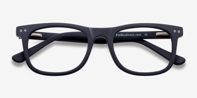 Montreal Matte Navy AcétateMontures de lunettes de vue d'EyeBuyDirect, Vue Rapprochée