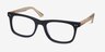 Montreal Matte Black AcétateMontures de lunettes de vue d'EyeBuyDirect, Vue d'Angle