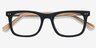 Montreal Matte Black AcétateMontures de lunettes de vue d'EyeBuyDirect, Vue Rapprochée