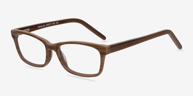 Mesquite Brown & Striped Wood-textureEyeglass Frames from EyeBuyDirect, Angle View