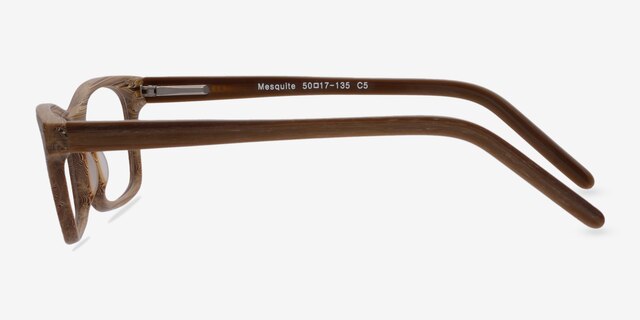 Mesquite Brown & Striped Wood-textureEyeglass Frames from EyeBuyDirect, Side View