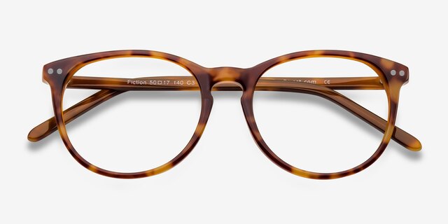 Fiction Tortoise AcetateEyeglass Frames from EyeBuyDirect, Closed View