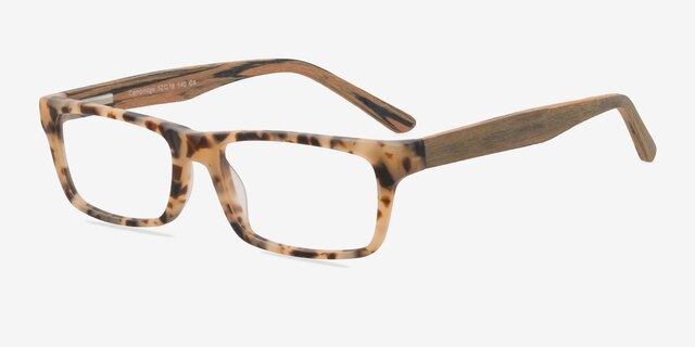 Cambridge Matte Tortoise AcetateEyeglass Frames from EyeBuyDirect, Angle View