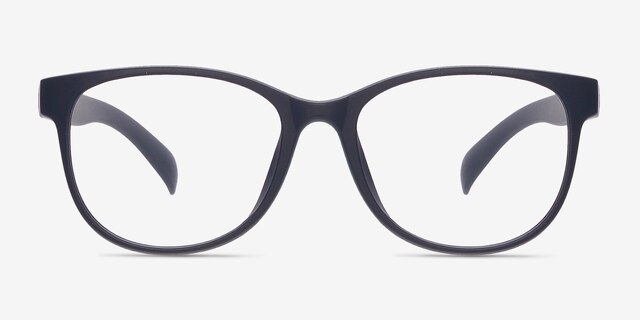 Warren Matte Navy PlasticEyeglass Frames from EyeBuyDirect, Front View