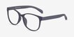 Warren Matte Navy PlasticEyeglass Frames from EyeBuyDirect, Angle View