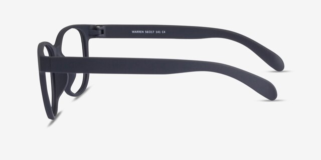 Warren Matte Navy PlasticEyeglass Frames from EyeBuyDirect, Side View