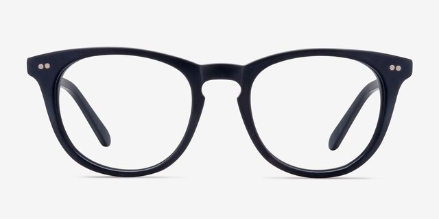 Providence Matte Navy AcetateEyeglass Frames from EyeBuyDirect, Front View