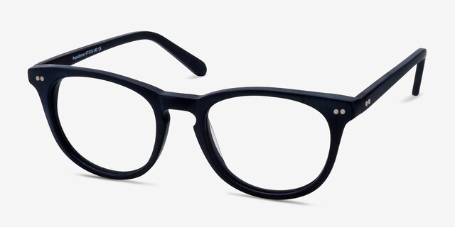 Providence Matte Navy AcetateEyeglass Frames from EyeBuyDirect, Angle View